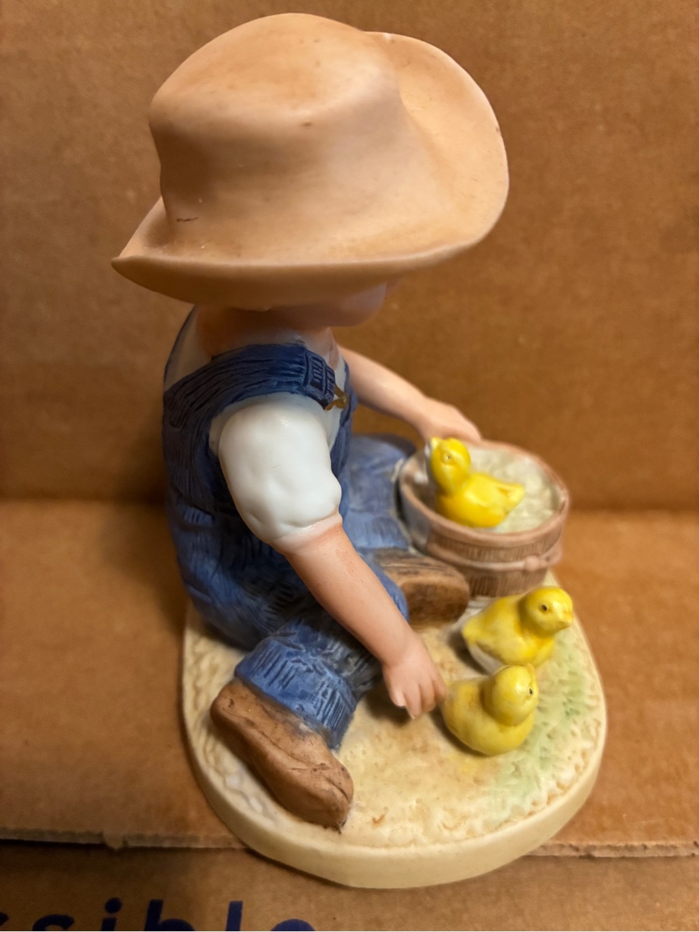 Denim Days Porcelain Boy Danny Figurine with Yellow Chicks Vintage 1985 - Picture 4 of 8